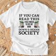 I Was Forced To Put My Book Down & Rejoin Society Book Lover T-Shirt Gifts for Old Men