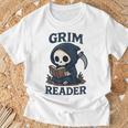 Grim Reader Dark Humor Read Book & Library Lovers T-Shirt Gifts for Old Men