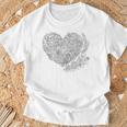 Heart Shaped Adult Coloring Book Style FashionShirt T-Shirt Gifts for Old Men