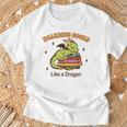 Hoarding Books Like a Dragon Reading T-Shirt Gifts for Old Men