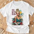Hot Girls Read Books Spicy Bookish Girl Dark Romance Reader T-Shirt Gifts for Old Men