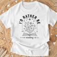 I’d Rather Be Reading Minimal Book Lover Arch T-Shirt Gifts for Old Men