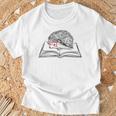 Intellectual Hedgehog Reading Book Literature T-Shirt Gifts for Old Men