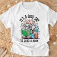 Its A Good Day To Read Book Lover Cute Pig And Elephant T-Shirt Gifts for Old Men