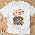 I'Ve Got Issues Comic Book Collecting Comfort Colors Crop Top T-Shirt Gifts for Old Men