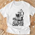 Just One More Chapter Book Skeleton Reading Books T-Shirt Gifts for Old Men