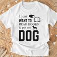 I Just Want To Read Books And Pet My Dog Reading T-Shirt Gifts for Old Men I Just Want To Read Books And Pet My Dog Reading T-Shirt Gifts for Old Men