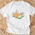 Kawaii Cat Women's Cat Books Flowers T-Shirt Gifts for Old Men Kawaii Cat Women's Cat Books Flowers T-Shirt Gifts for Old Men