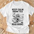 Keep Calm Drink Tea And Read Books T-Shirt Gifts for Old Men