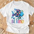 Kids Be Kind Rainbow Scale Fish Teacher Reading Book Toddler T-Shirt Gifts for Old Men