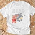 Kids Pig Elephant Reading Cute Book Lover Bookworm Boys Girls Kid Performance T-Shirt Gifts for Old Men