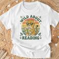 Leopard Animal Print Bookish Wild About Reading Cheetah Book T-Shirt Gifts for Old Men Leopard Animal Print Bookish Wild About Reading Cheetah Book T-Shirt Gifts for Old Men