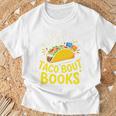 Let's Taco About Books Mexican Pun Bookworm Premium Tri-Blend T-Shirt Gifts for Old Men