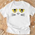Library Teacher Reading Day Book Character Costume Blue Cat T-Shirt Gifts for Old Men