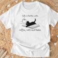 Life Is Better With Books Cats And Coffee T-Shirt Gifts for Old Men