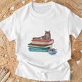 Life Is Better With Coffee Cats And Books For Cats Lover T-Shirt Gifts for Old Men