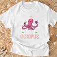 Life Is Better With An Octopus And Reading Books T-Shirt Gifts for Old Men