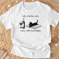 Life Is Better With Wine Cats And Books T-Shirt Gifts for Old Men Life Is Better With Wine Cats And Books T-Shirt Gifts for Old Men