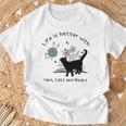 Life Is Better With Yarn Cats And Books Premium Tri-Blend T-Shirt Gifts for Old Men