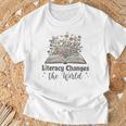 Literacy Changes The World Floral Book Reading Cute T-Shirt Gifts for Old Men Literacy Changes The World Floral Book Reading Cute T-Shirt Gifts for Old Men