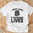 I Have Lived A Thousand Lives Trendy Book Reading Literary T-Shirt Gifts for Old Men