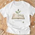 Lost In Stories Aesthetic Book And Growing Plant Tee T-Shirt Gifts for Old Men