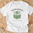Lucky Reading Teacher Shamrocks And Stories Book Women Men T-Shirt Gifts for Old Men
