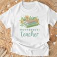Montessori Teacher Books Sunflowers School Education Learn T-Shirt Gifts for Old Men Montessori Teacher Books Sunflowers School Education Learn T-Shirt Gifts for Old Men