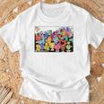 Mr Men Little Miss Retro Colourful Comic Book Scene T-Shirt Gifts for Old Men
