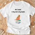 All I Need Is My Cat & Books T-Shirt Gifts for Old Men