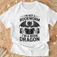Im Not A Bookworm Im A Book Dragon Fantasy T-Shirt Gifts for Old Men