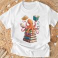 Octopus Book Reading Book Reader Ocean Octopus Premium Tri-Blend T-Shirt Gifts for Old Men