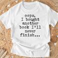 Oops I Bought Another Book I'Ll Never Finish Book Love Comfort Colors Crop Top T-Shirt Gifts for Old Men