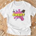 Pop Art Sweet Text Bubble Comic Book Style Classic Raglan Baseball Tee T-Shirt Gifts for Old Men