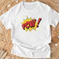POW Comic Book Cartoon Pop Art Raglan Baseball Tee T-Shirt Gifts for Old Men