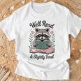 Well Read & Slightly Feral Raccoon Book Women T-Shirt Gifts for Old Men Well Read & Slightly Feral Raccoon Book Women T-Shirt Gifts for Old Men