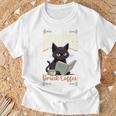 Read Banned Books Drink Coffee Fight Evil Cat Free Speech T-Shirt Gifts for Old Men