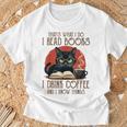 i Read Books And i Know Things Cat Reading Coffee T-Shirt Gifts for Old Men i Read Books And i Know Things Cat Reading Coffee T-Shirt Gifts for Old Men