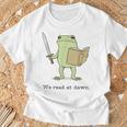 We Read At Dawn Bookish Frog Reading T-Shirt Gifts for Old Men