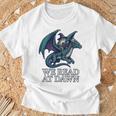 We Read At Dawn Frog Riding Dragon Book Lover Art Comfort Colors Crop Top T-Shirt Gifts for Old Men