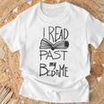 I Read Past My Bedtime Book Lover Reader ReadingShirt T-Shirt Gifts for Old Men