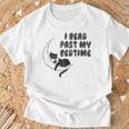 I Read Past My Bedtime Reading Cat Book Lover T-Shirt Gifts for Old Men