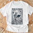 Read In Peace Book Lover Bookworm Skeleton Book Lover T-Shirt Gifts for Old Men
