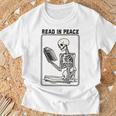Read In Peace Skeleton Book Lover Bookworm Book T-Shirt Gifts for Old Men Read In Peace Skeleton Book Lover Bookworm Book T-Shirt Gifts for Old Men