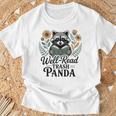 Well Read Trash Panda Book Lover Raccoon T-Shirt Gifts for Old Men