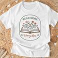 Read More Worry Less Wildflower Book Lover Reading T-Shirt Gifts for Old Men Read More Worry Less Wildflower Book Lover Reading T-Shirt Gifts for Old Men