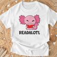 Readalotl Love Axolotls Reading Books And Axolotls T-Shirt Gifts for Old Men