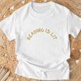 Reading Is Lit Book Lover Reading Teacher T-Shirt Gifts for Old Men Reading Is Lit Book Lover Reading Teacher T-Shirt Gifts for Old Men