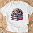 Reading Muffler Sloth On Stack Of Books Premium Tri-Blend T-Shirt Gifts for Old Men