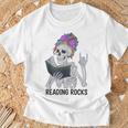 Reading Rocks Literacy Coach Library Books Squad T-Shirt Gifts for Old Men